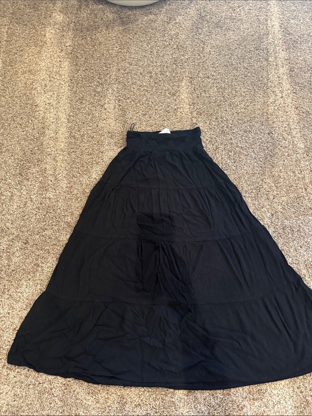 H&M Black Tiered Maxi Skirt
